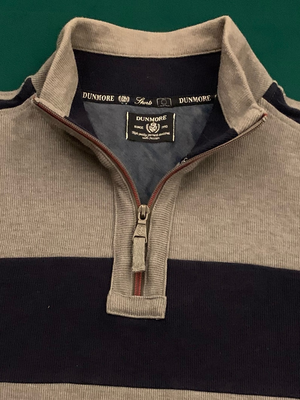 DUNMORE Single Striped Quarter Zip Sweatshirt